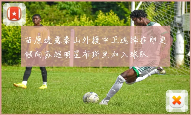 苗原透露泰山外援中卫选择在即更倾向苏超明星布斯里加入球队